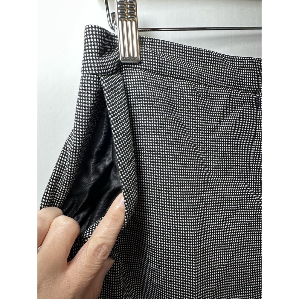 REISS Women 8 Black White Check Neela Trouser Pants Pleated Academia Wool Blend - Picture 2 of 11